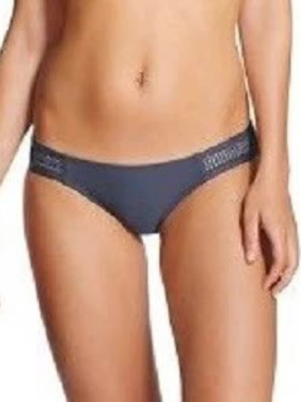 xhilaration slate blue laser cut out cheeky bikini bottoms size L